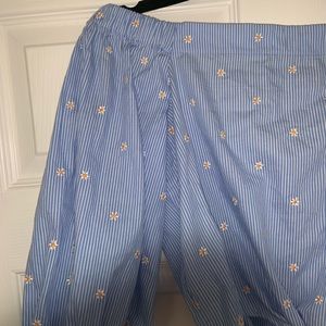 Blue Flowered Puff Sleeve Crop Top